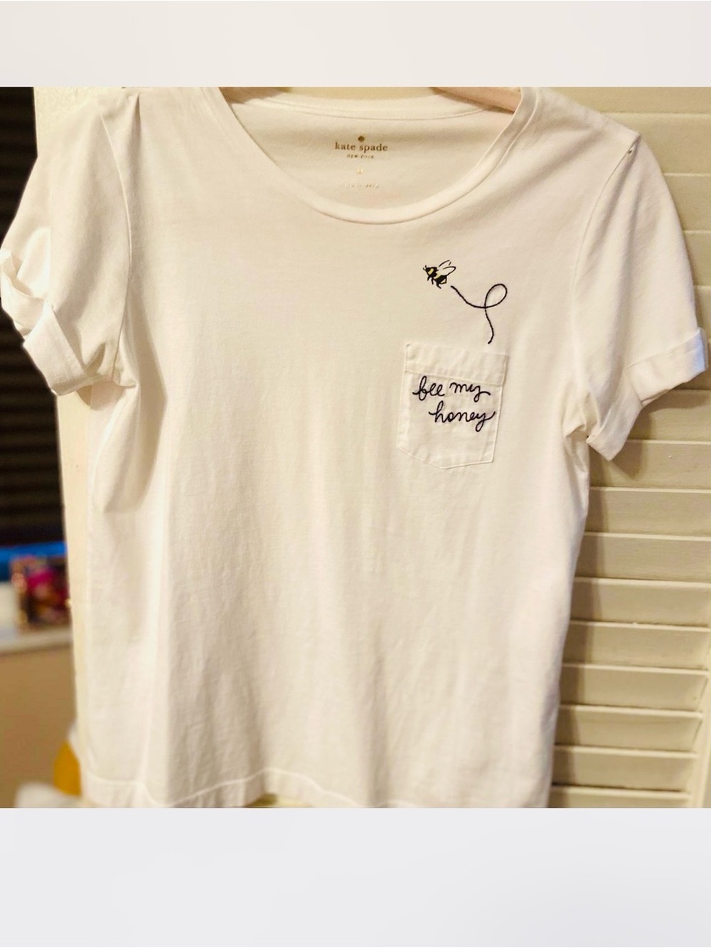 kate spade Kids White Bee Pocket Tee